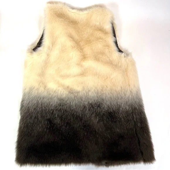 Democracy faux fur two tone warm winter vest sleeveless jacket coat - Picture 7 of 8